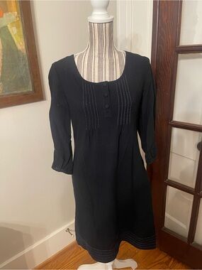 Boden Black Scoop Neck Long-Sleeve A-Line Dress UK 10 US 8